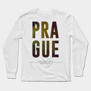 Prague city typography Long Sleeve T-Shirt